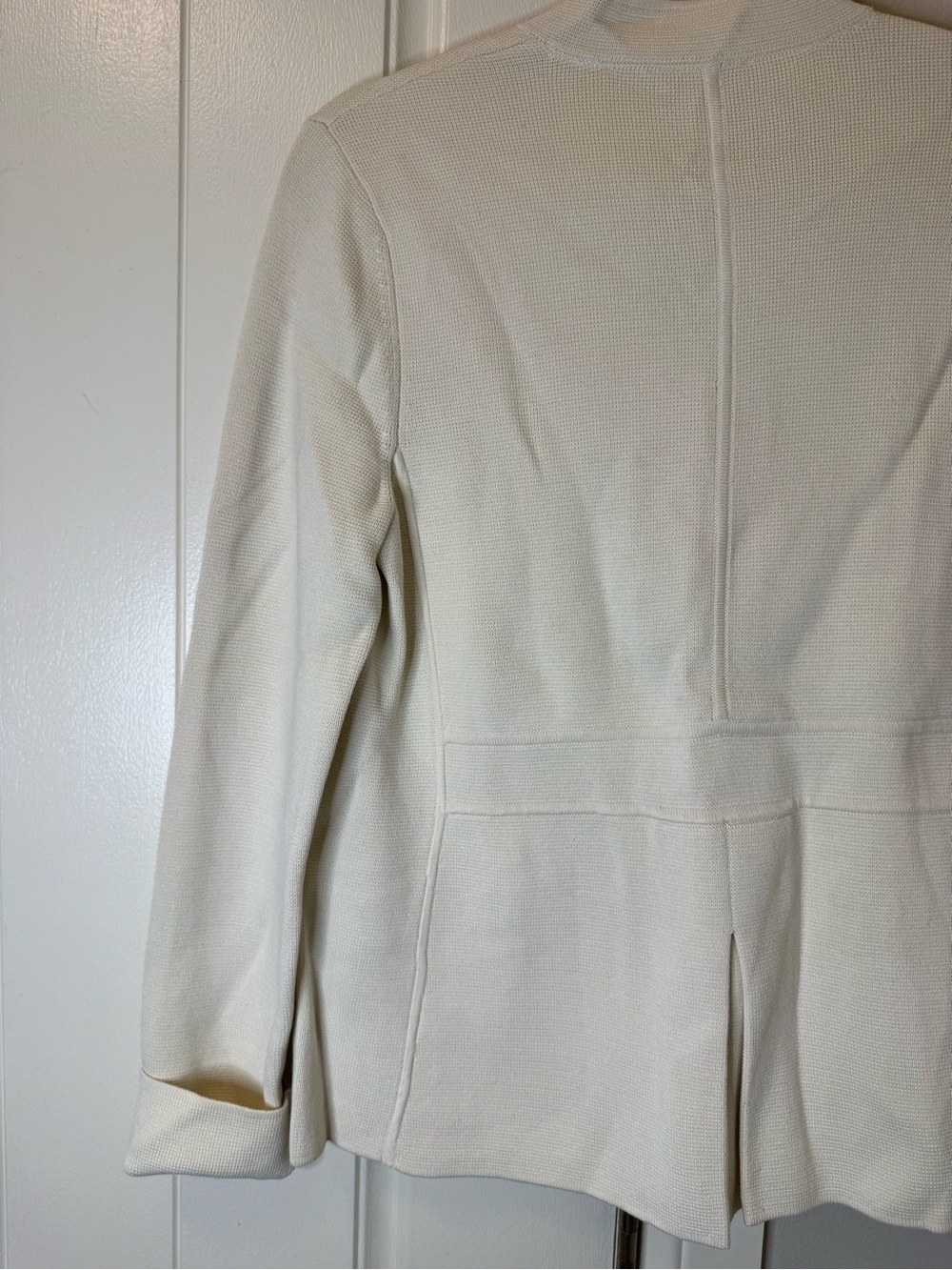 Talbots Cream Knit Button-Front Jacket - Picture 10 of 11
